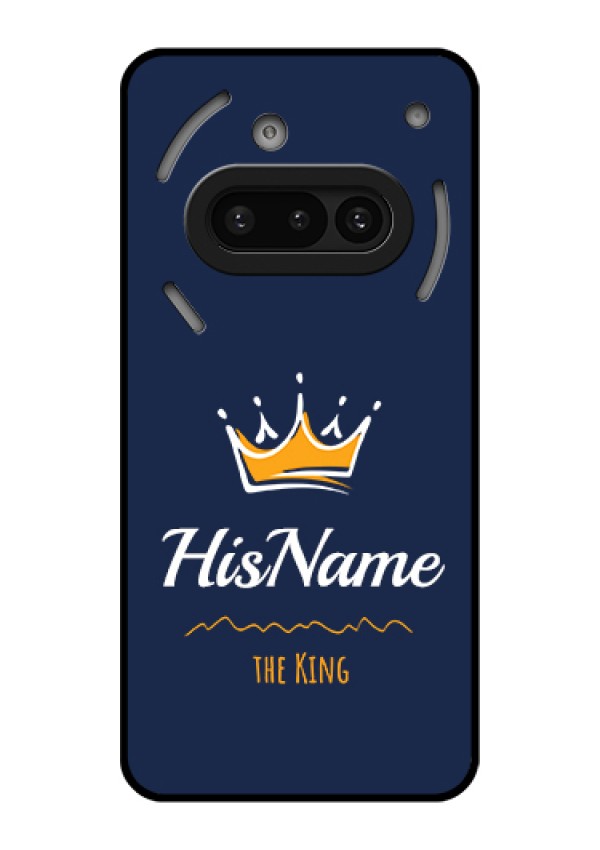 Nothing Phone 3A 5G Custom Glass Phone Case - King With Name Design