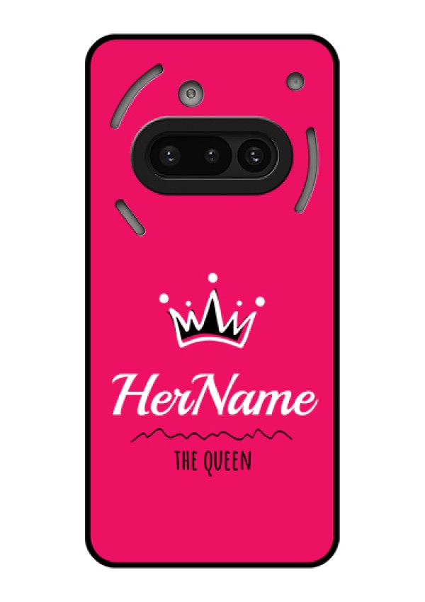 Nothing Phone 3A 5G Custom Glass Phone Case - Queen With Name Design