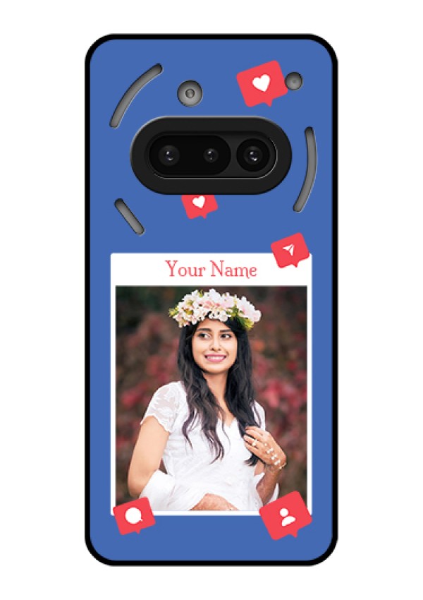 Nothing Phone 3A 5G Custom Glass Phone Case - Like Share And Comment Design