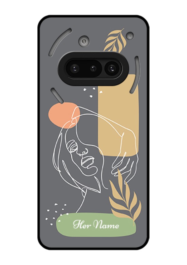 Nothing Phone 3A 5G Custom Glass Phone Case - Gazing Woman Line Art Design
