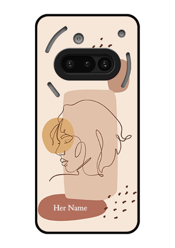 Nothing Phone 3A 5G Custom Glass Phone Case - Calm Woman Line Art Design