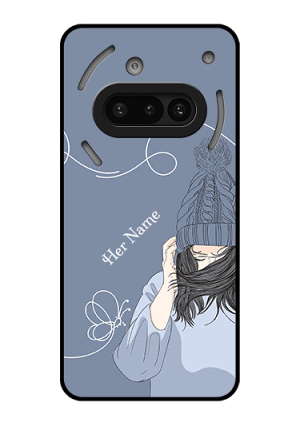 Nothing Phone 3A 5G Custom Glass Phone Case - Girl In Winter Outfit Design