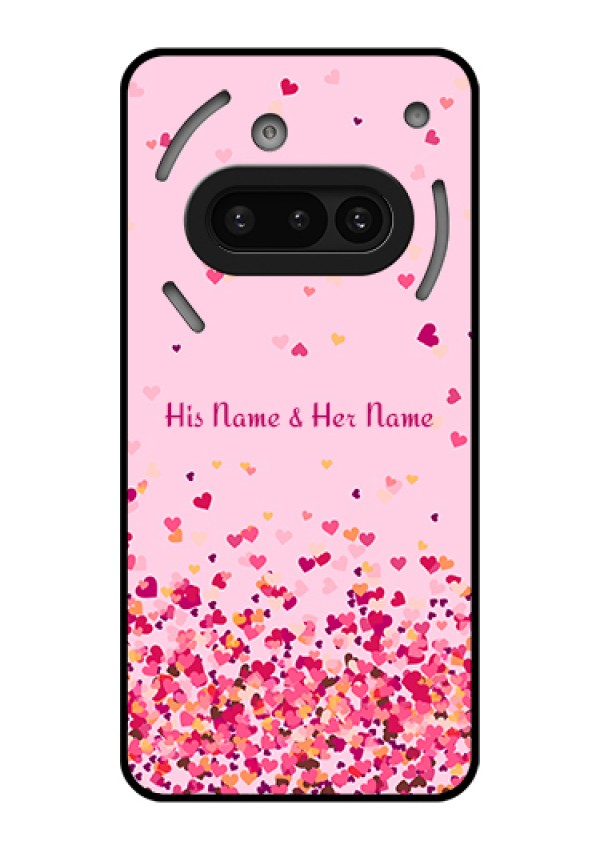 Nothing Phone 3A 5G Custom Glass Phone Case - Floating Hearts Design