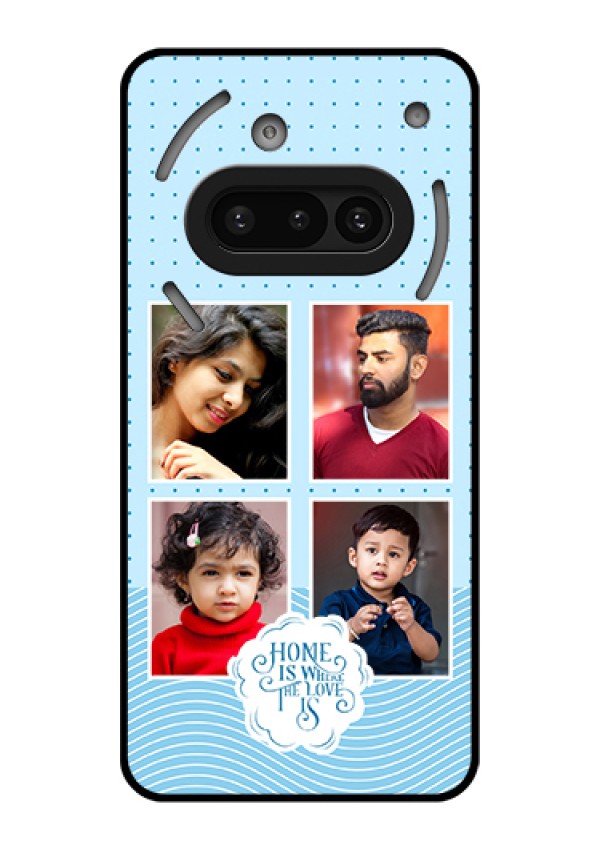 Nothing Phone 3A 5G Custom Glass Phone Case - Cute Love Quote With 4 Pic Upload Design