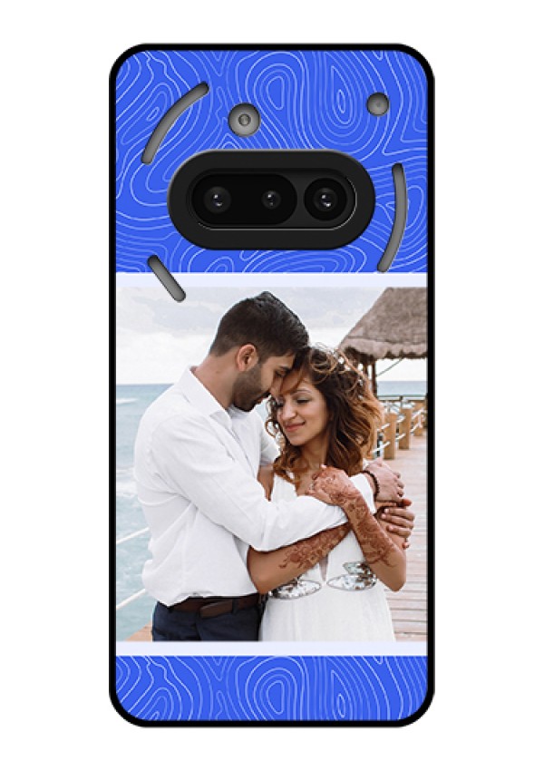Nothing Phone 3A 5G Custom Glass Phone Case - Curved Line Art With Blue And White Design