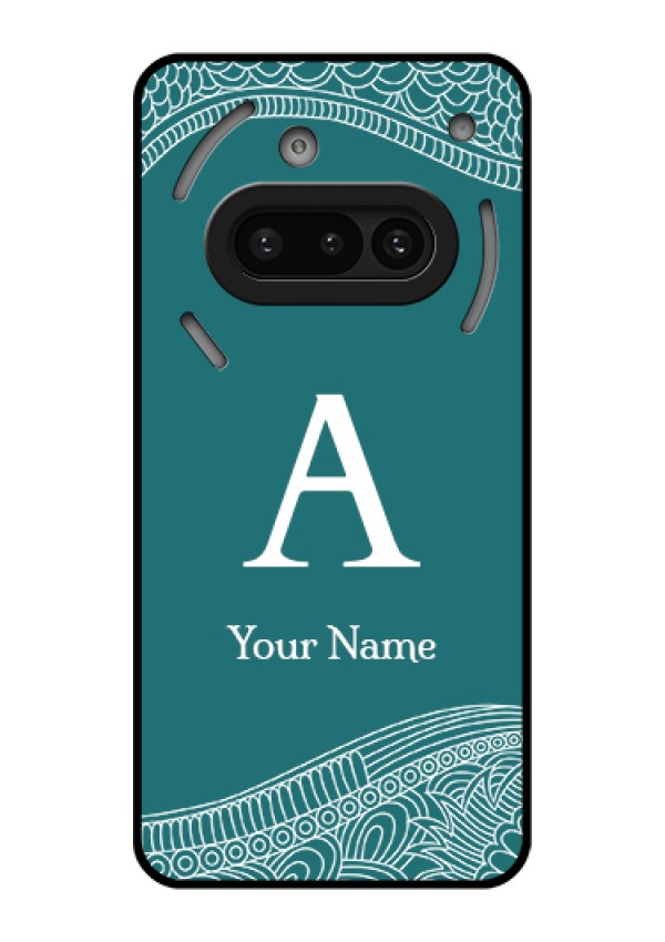 Nothing Phone 3A 5G Custom Glass Phone Case - Line Art Pattern With Custom Name Design