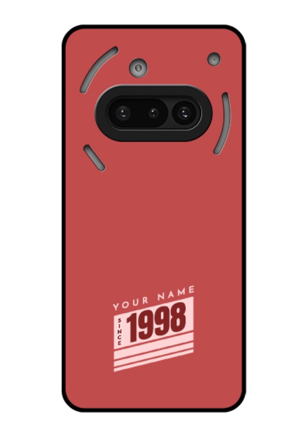 Nothing Phone 3A 5G Custom Glass Phone Case - Red Custom Year Of Birth Design
