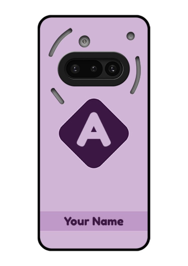 Nothing Phone 3A 5G Custom Glass Phone Case - Custom Letter In Curved Badge Design