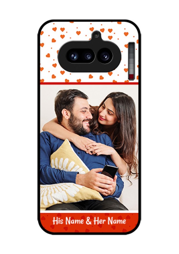Nothing Phone 4A 5G Custom Glass Phone Case - Orange Love Symbol Design