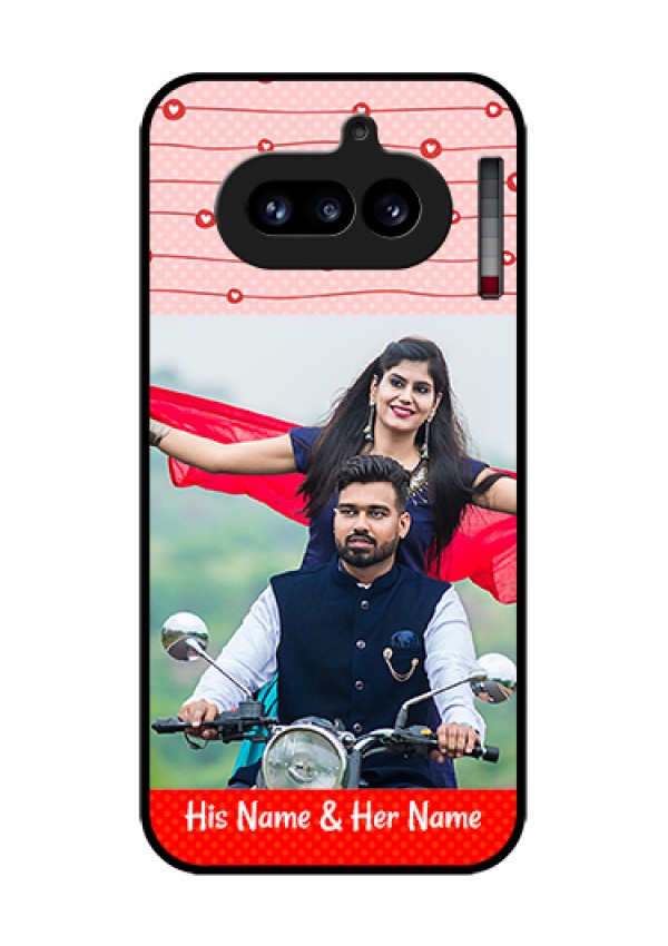 Nothing Phone 4A 5G Custom Glass Phone Case - Red Pattern Case Design