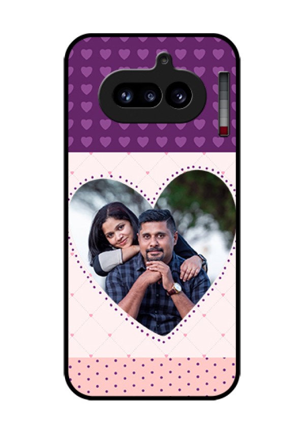 Nothing Phone 4A 5G Custom Glass Phone Case - Violet Love Dots Design
