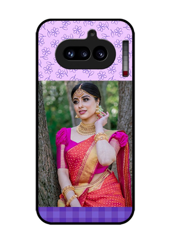 Nothing Phone 4A 5G Custom Glass Phone Case - Purple Floral Design