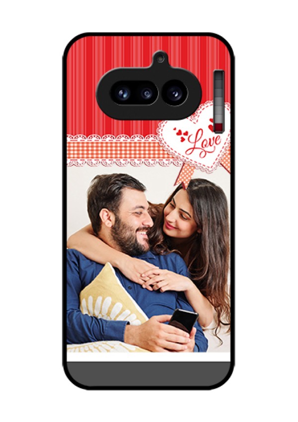 Nothing Phone 4A 5G Custom Glass Phone Case - Red Love Pattern Design