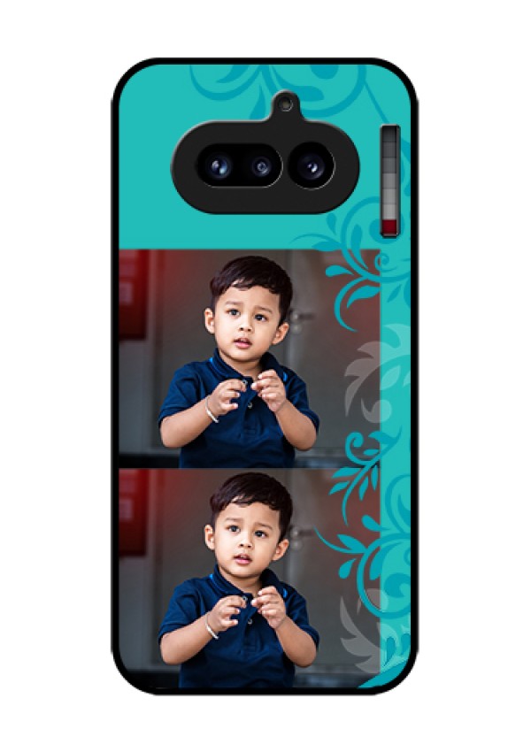 Nothing Phone 4A 5G Custom Glass Phone Case - With Photo And Green Floral Design