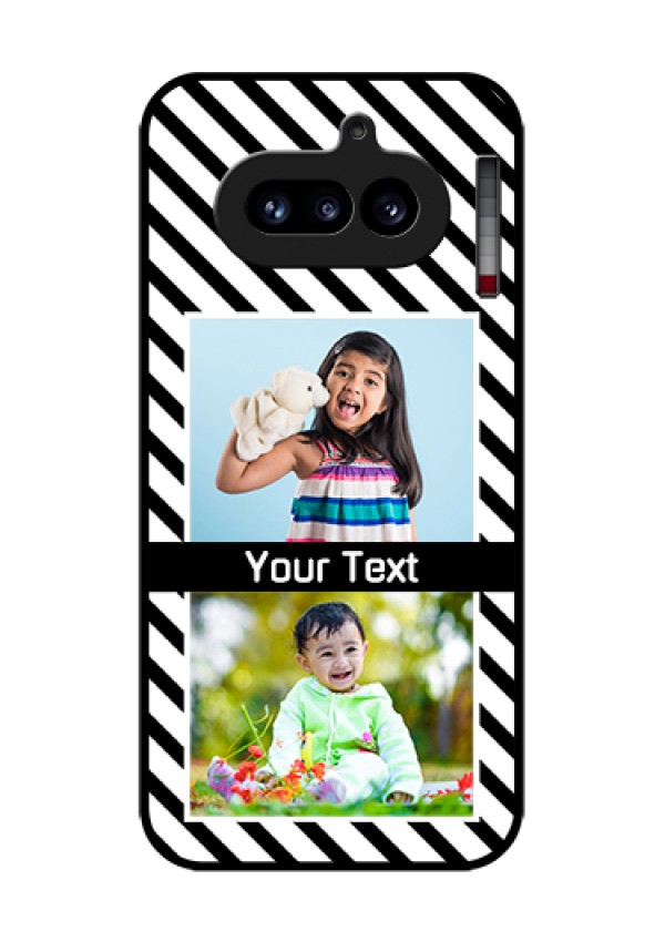 Nothing Phone 4A 5G Custom Glass Phone Case - Black And White Stripes Design