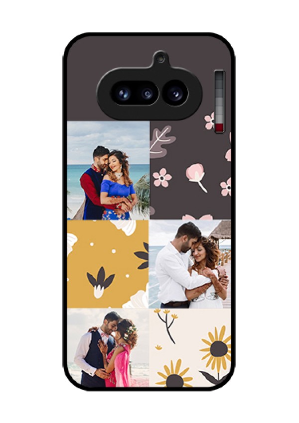 Nothing Phone 4A 5G Custom Glass Phone Case - 3 Images With Floral Design