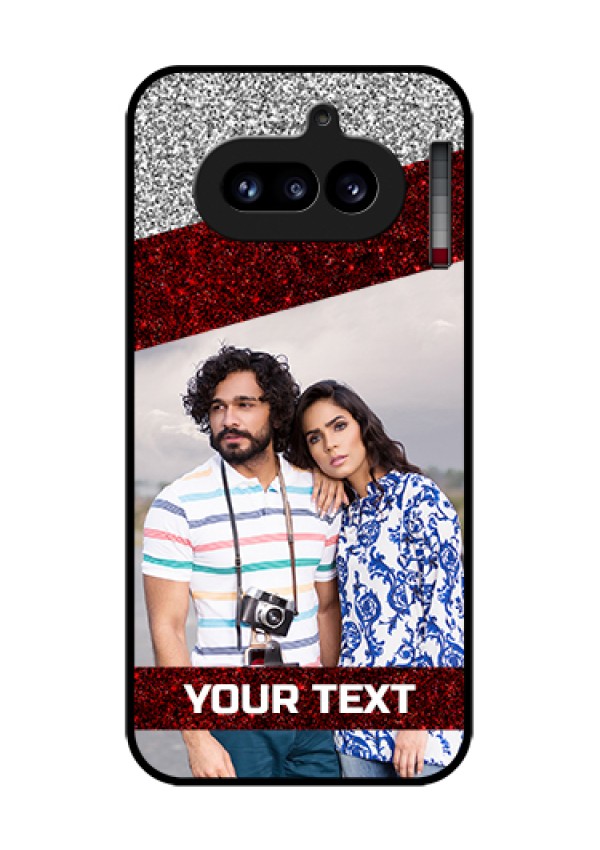 Nothing Phone 4A 5G Custom Glass Phone Case - Image Holder With Glitter Strip Design