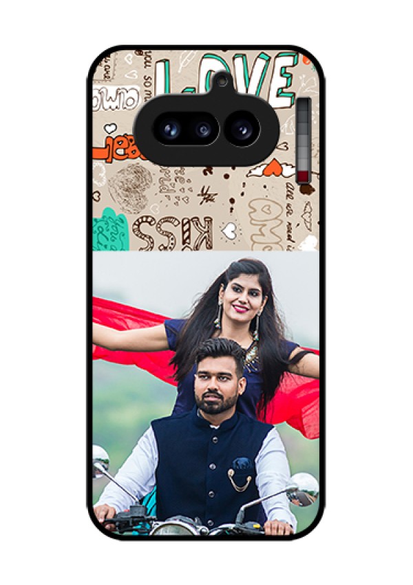 Nothing Phone 4A 5G Custom Glass Phone Case - Love Doodle Pattern