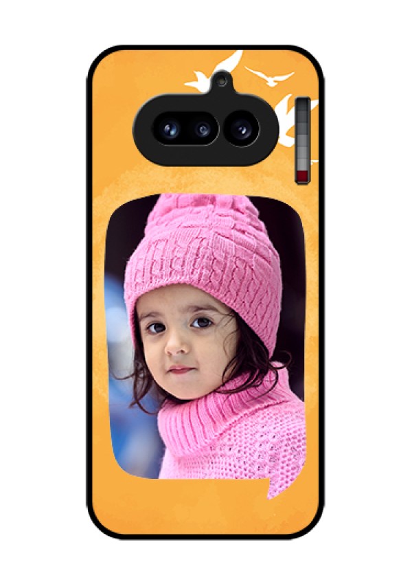 Nothing Phone 4A 5G Custom Glass Phone Case - Water Color Design With Bird Icons