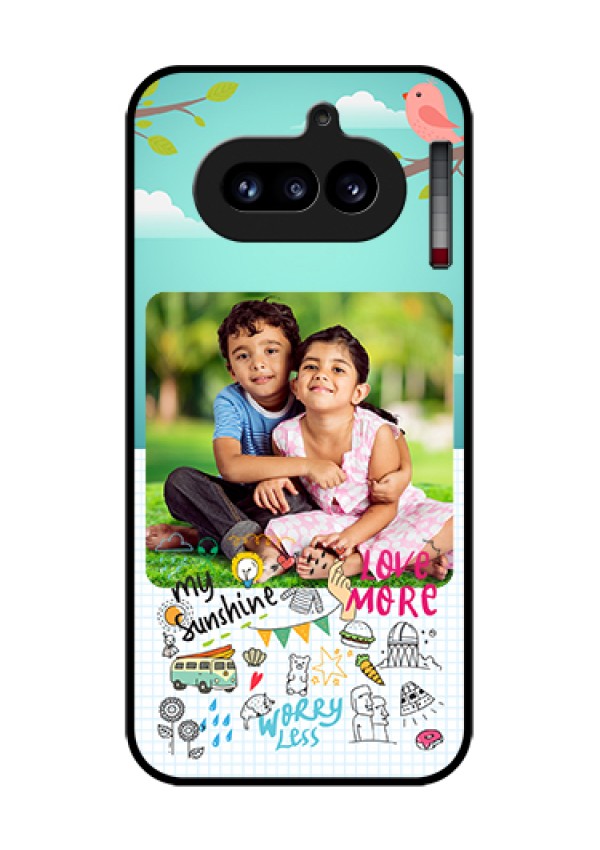 Nothing Phone 4A 5G Custom Glass Phone Case - Doodle Love Design