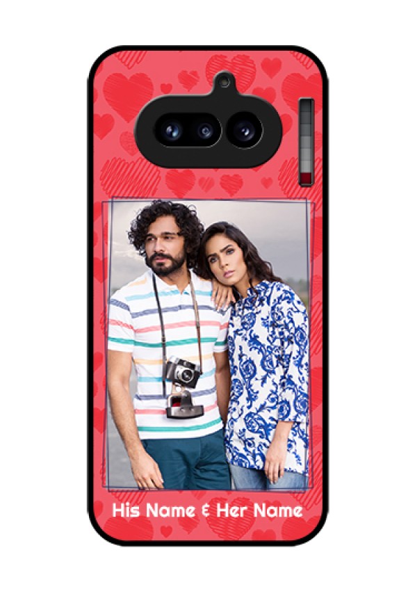 Nothing Phone 4A 5G Custom Glass Phone Case - With Red Heart Symbols Design