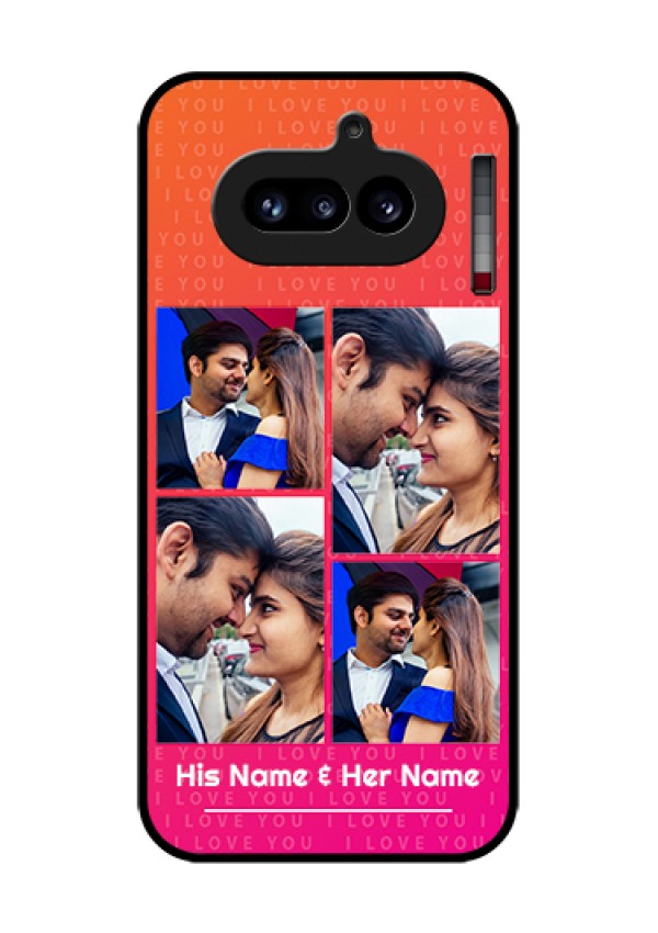 Nothing Phone 4A 5G Custom Glass Phone Case - I Love You Pink Design