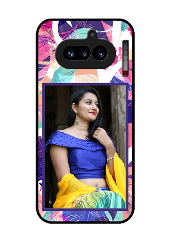 Nothing Phone 4A 5G Custom Glass Phone Case - Abstract Floral Design