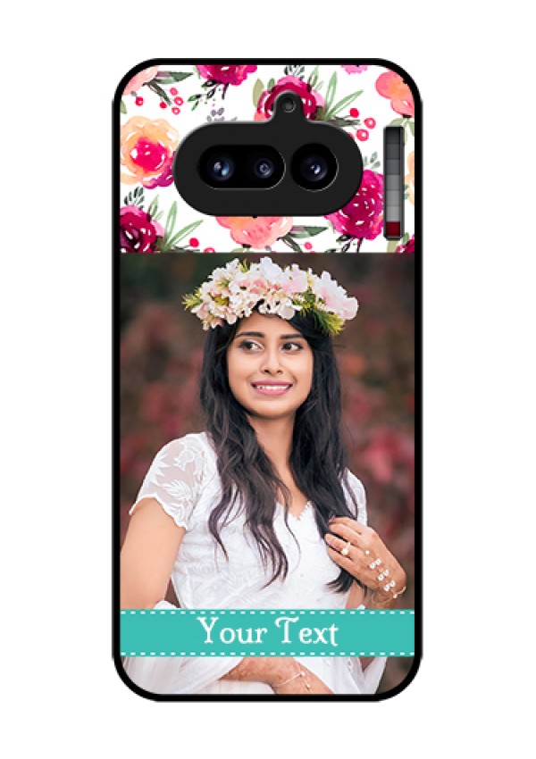 Nothing Phone 4A 5G Custom Glass Phone Case - Water Colors Floral Design
