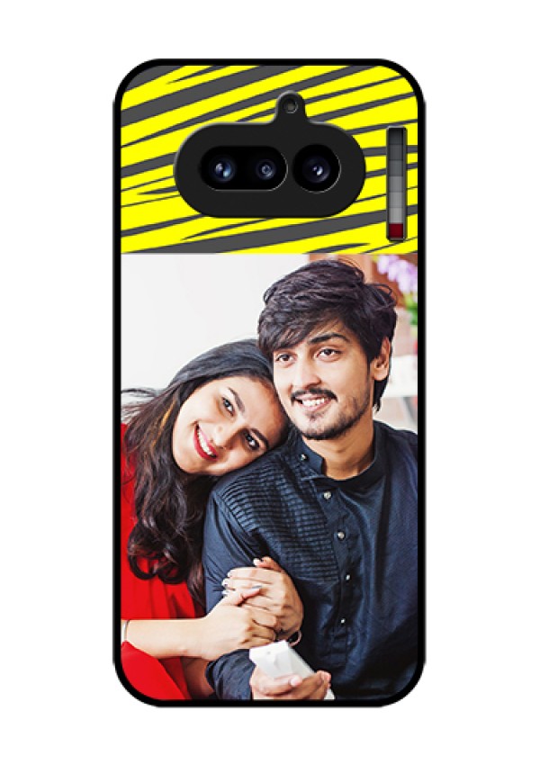 Nothing Phone 4A 5G Custom Glass Phone Case - Yellow Abstract Design