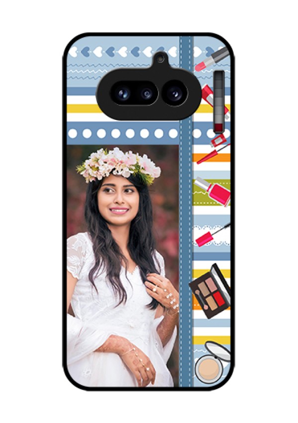 Nothing Phone 4A 5G Custom Glass Phone Case - Makeup Icons Design