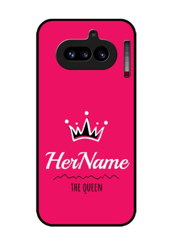 Nothing Phone 4A 5G Custom Glass Phone Case - Queen With Name Design