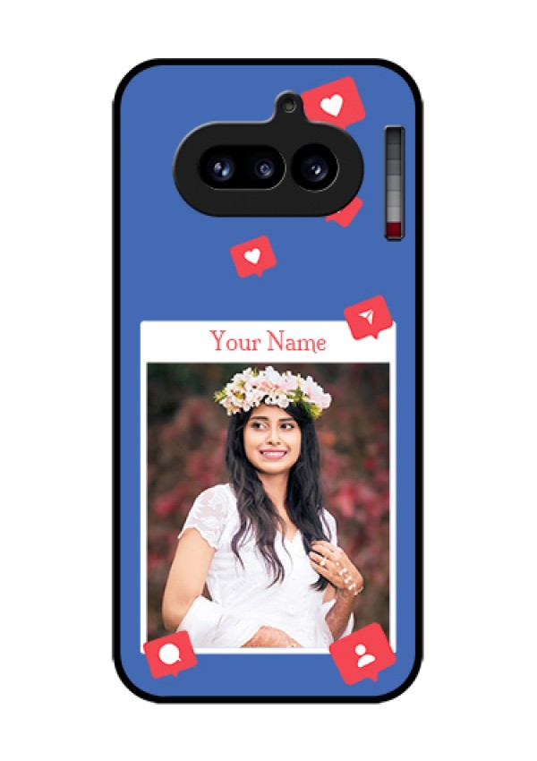 Nothing Phone 4A 5G Custom Glass Phone Case - Like Share And Comment Design