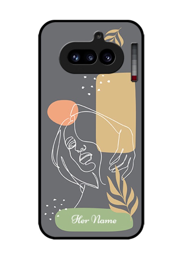 Nothing Phone 4A 5G Custom Glass Phone Case - Gazing Woman Line Art Design