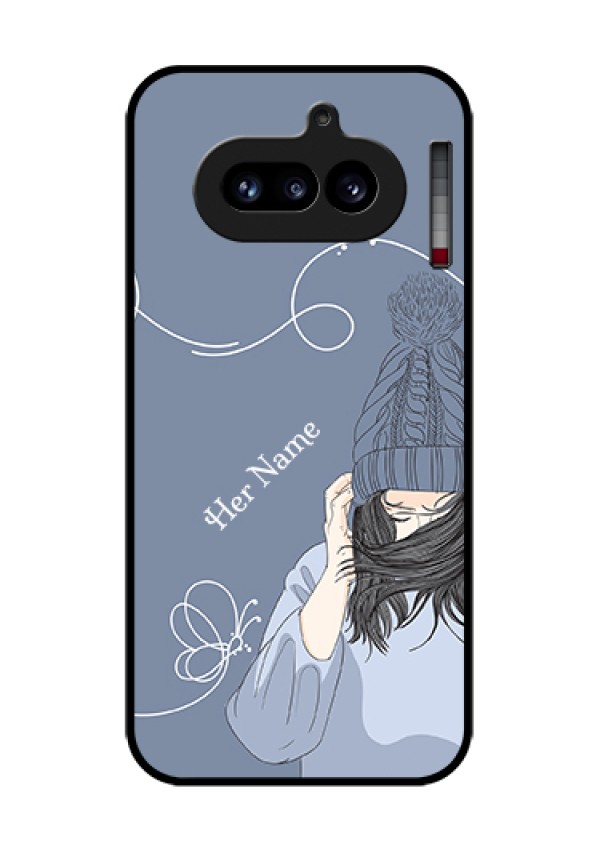 Nothing Phone 4A 5G Custom Glass Phone Case - Girl In Winter Outfit Design