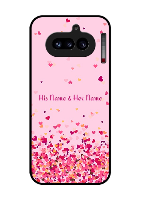Nothing Phone 4A 5G Custom Glass Phone Case - Floating Hearts Design