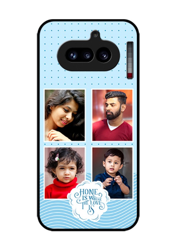 Nothing Phone 4A 5G Custom Glass Phone Case - Cute Love Quote With 4 Pic Upload Design