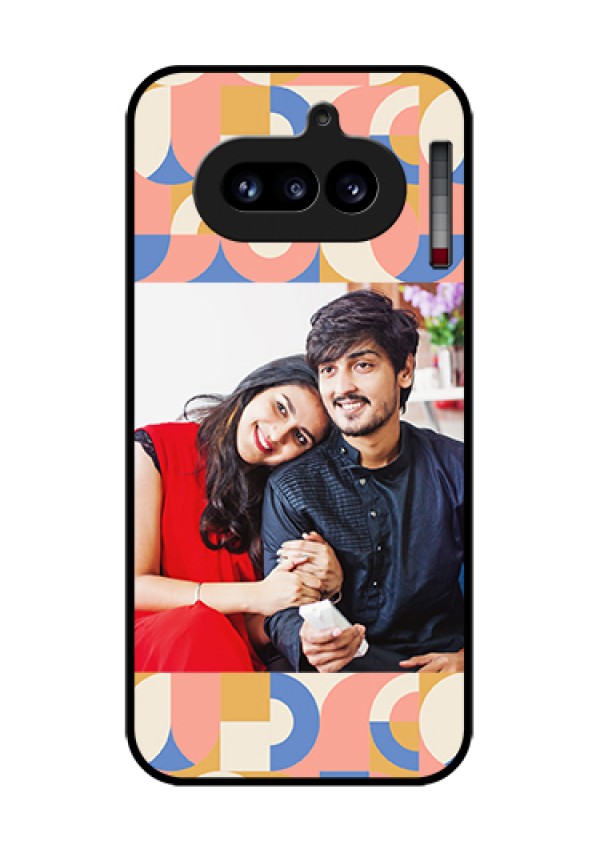 Nothing Phone 4A 5G Custom Glass Phone Case - Semi - Circle Maze Pattern Design