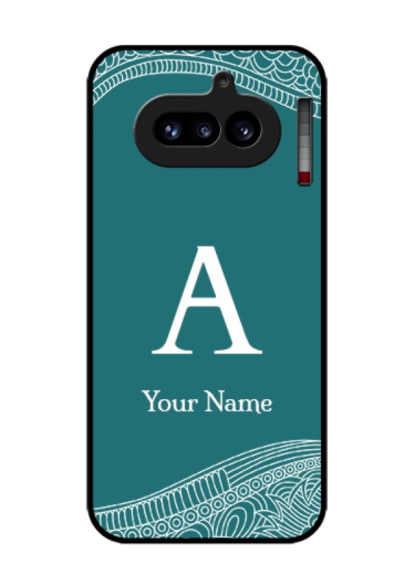Nothing Phone 4A 5G Custom Glass Phone Case - Line Art Pattern With Custom Name Design