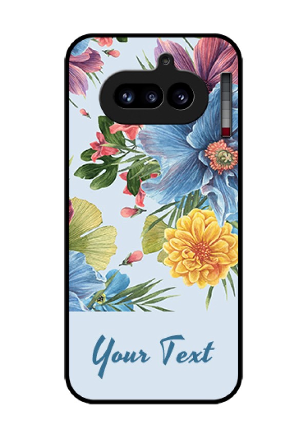 Nothing Phone 4A 5G Custom Glass Phone Case - Stunning Watercolored Flowers Painting Design