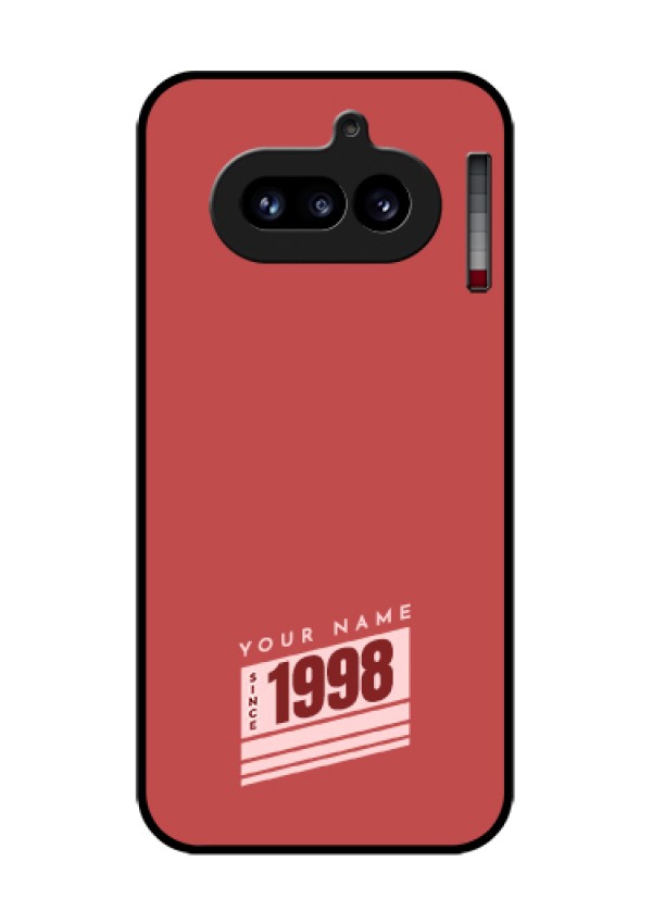 Nothing Phone 4A 5G Custom Glass Phone Case - Red Custom Year Of Birth Design
