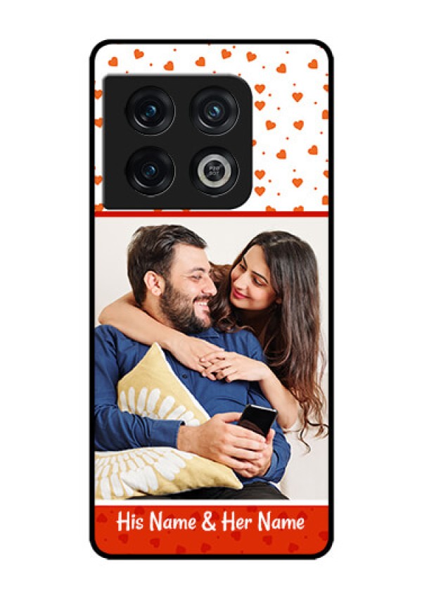 OnePlus 10 Pro 5G Custom Glass Phone Case - Orange Love Symbol Design