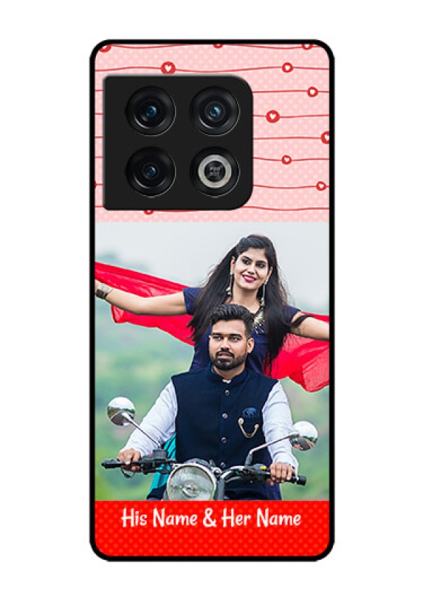 OnePlus 10 Pro 5G Personalized Glass Phone Case - Red Pattern Case Design