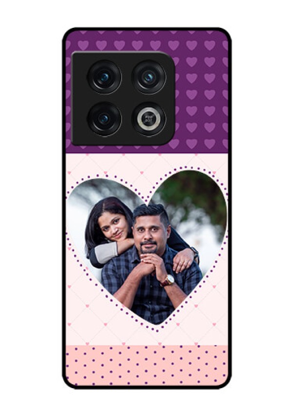 OnePlus 10 Pro 5G Custom Glass Phone Case - Violet Love Dots Design
