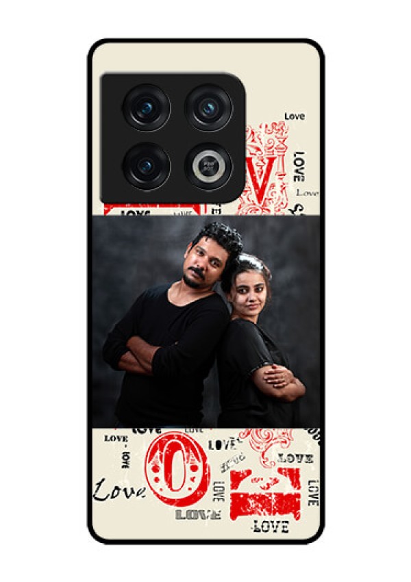 OnePlus 10 Pro 5G Photo Printing on Glass Case - Trendy Love Design Case