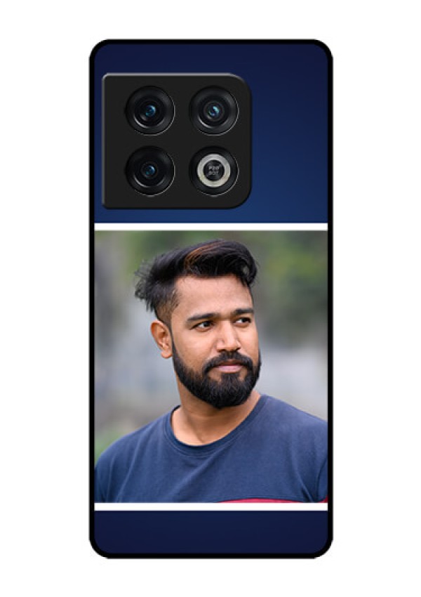 OnePlus 10 Pro 5G Personalized Glass Phone Case - Simple Royal Blue Design