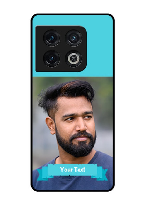 OnePlus 10 Pro 5G Personalized Glass Phone Case - Simple Blue Color Design