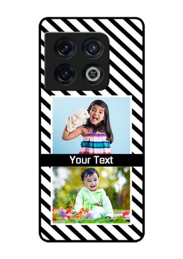 OnePlus 10 Pro 5G Photo Printing on Glass Case - Black And White Stripes Design