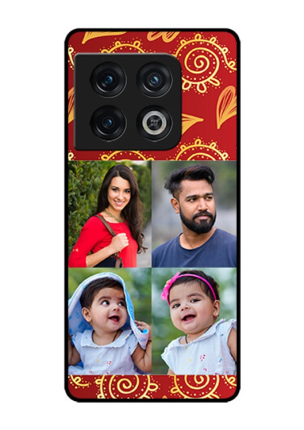 OnePlus 10 Pro 5G Photo Printing on Glass Case - 4 Image Traditional Design