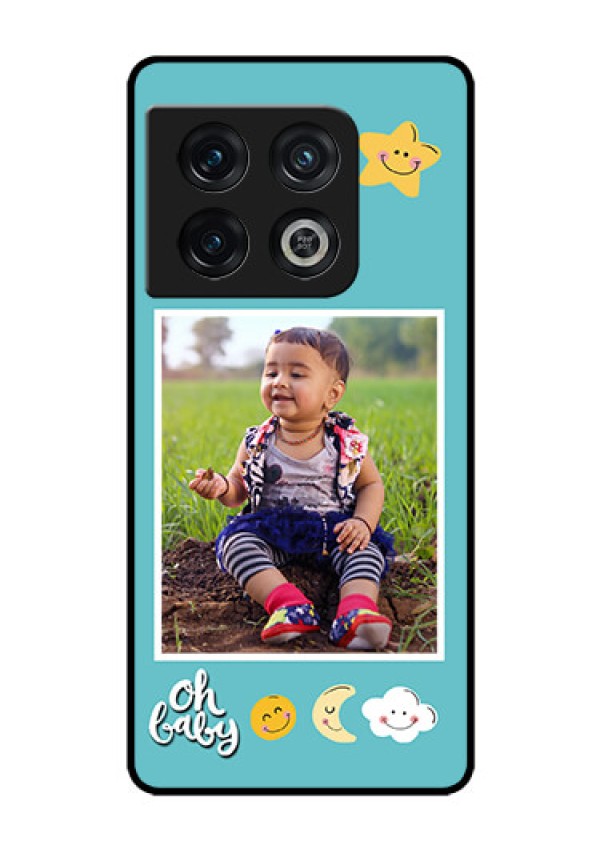 OnePlus 10 Pro 5G Personalized Glass Phone Case - Smiley Kids Stars Design