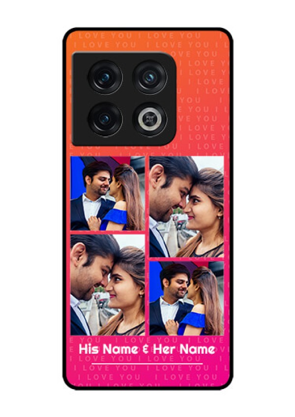 OnePlus 10 Pro 5G Custom Glass Phone Case - I Love You Pink Design